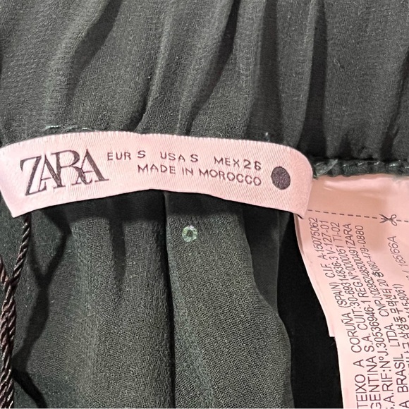 Zara Sequined Sheer Balloon Pants Elastic Waist Size Small Green Club Night NWT - Picture 13 of 16